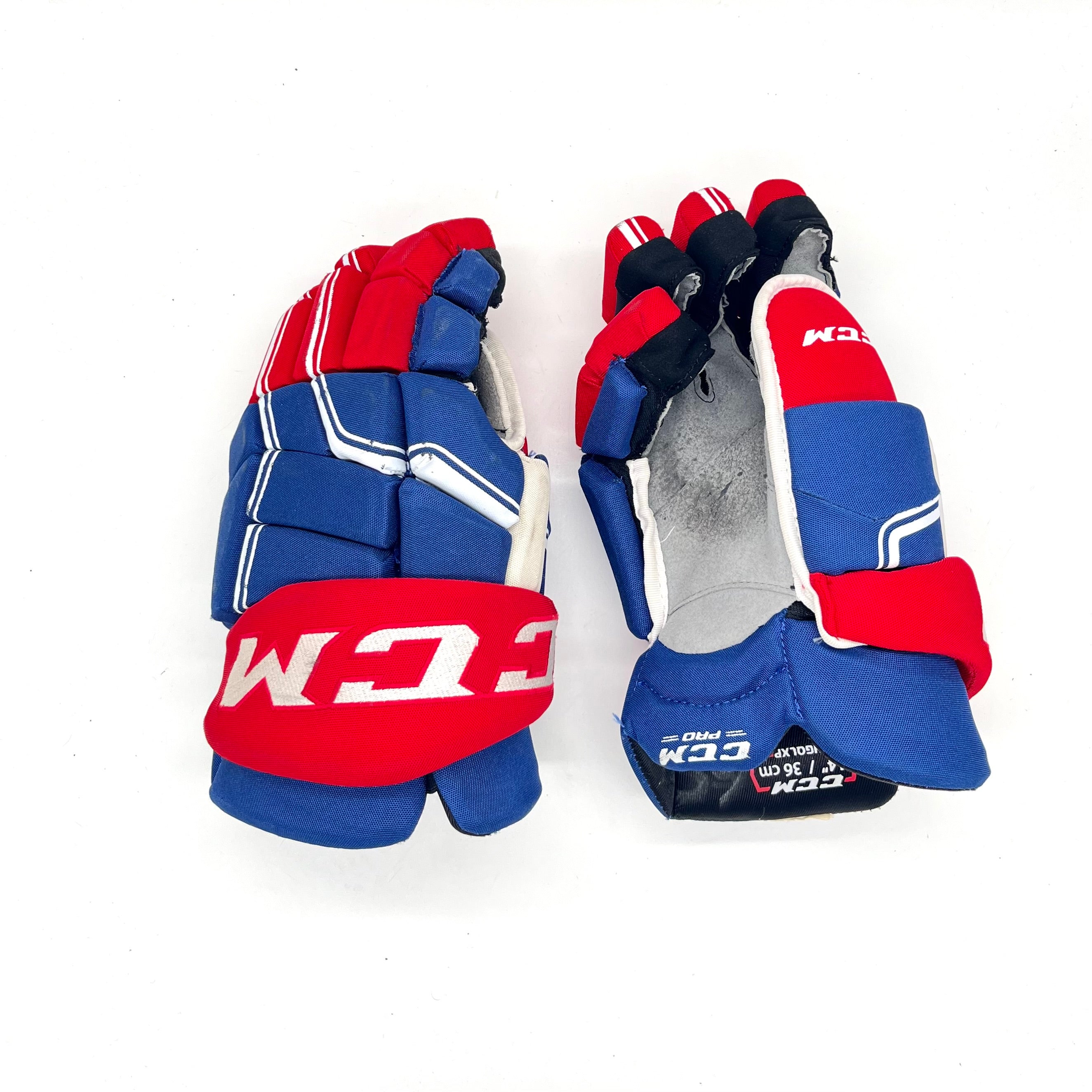 CCM HGQLXP - Used NHL Pro Stock Glove - Montreal Canadiens (Blue/Red/White)